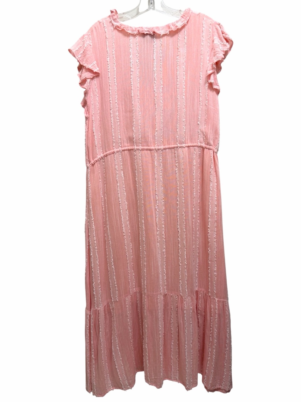 Tuckernuck Peachy Pampelonne Maxi Dress Ruffle Tassel Pink Size M - Picture 4 of 12